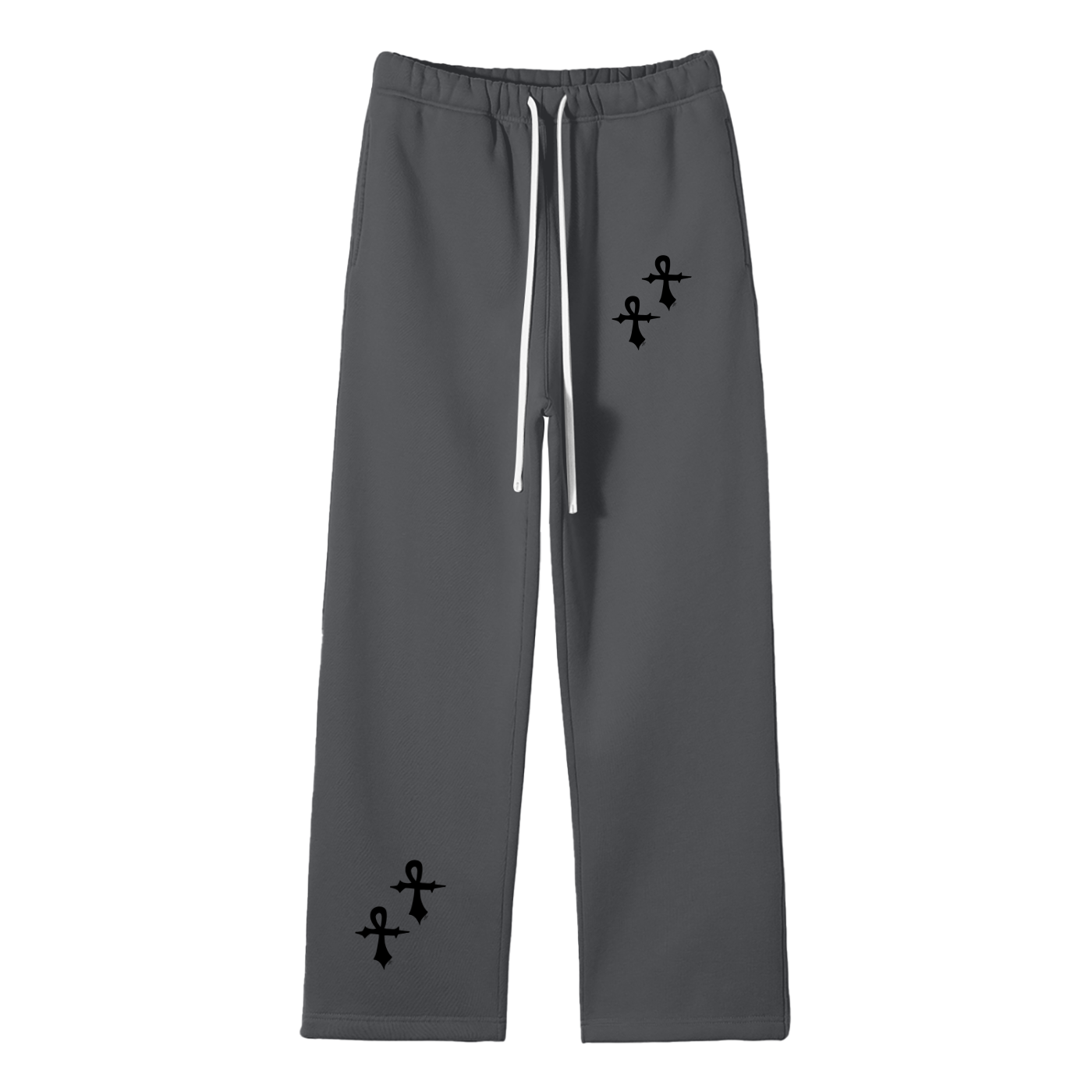 Unisex Solid Color Fleece Straight Leg Pants