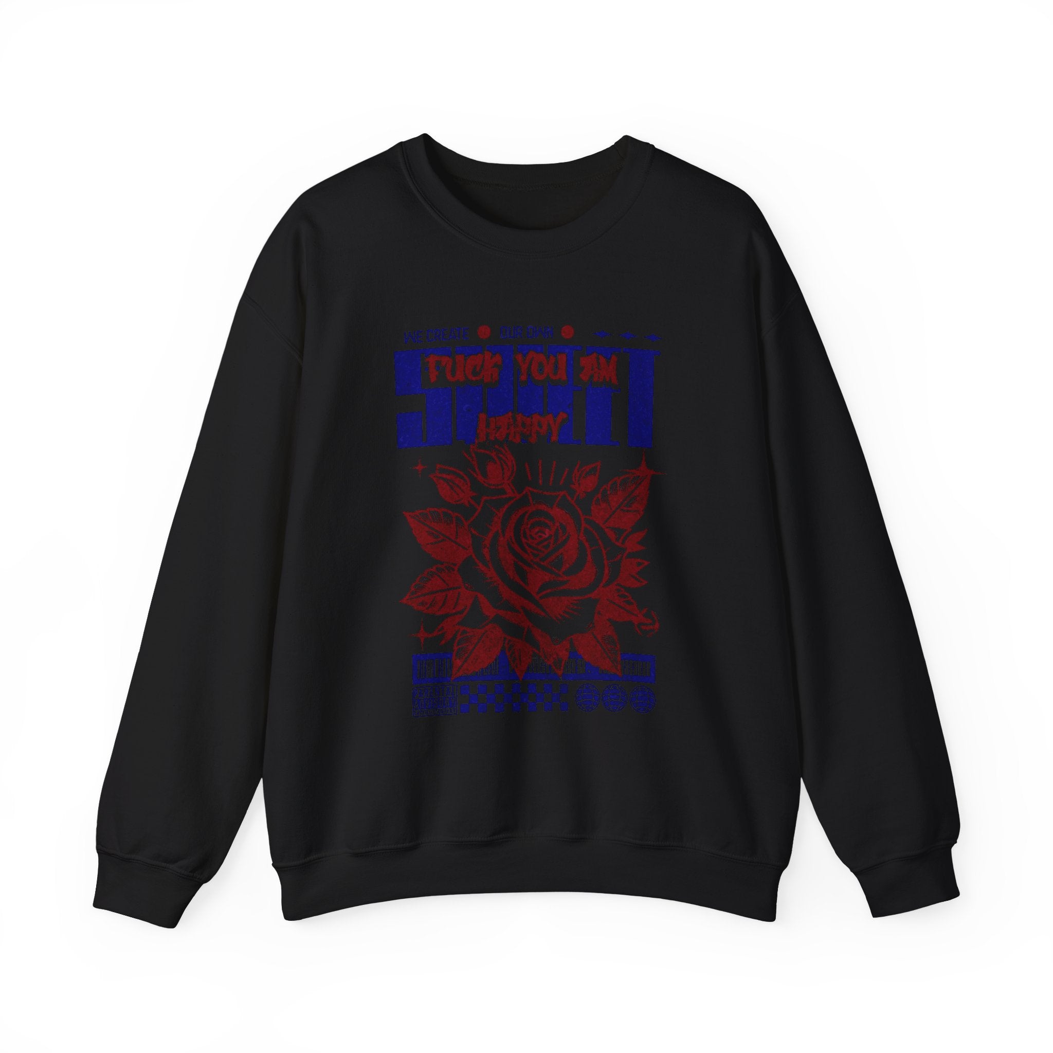 Happy Floral Crewneck Sweatshirt, Unisex Sweatshirt, Cozy Gift, Casual Fashion, Mother’s Day, Autumn Wear, Year-Round Comfort