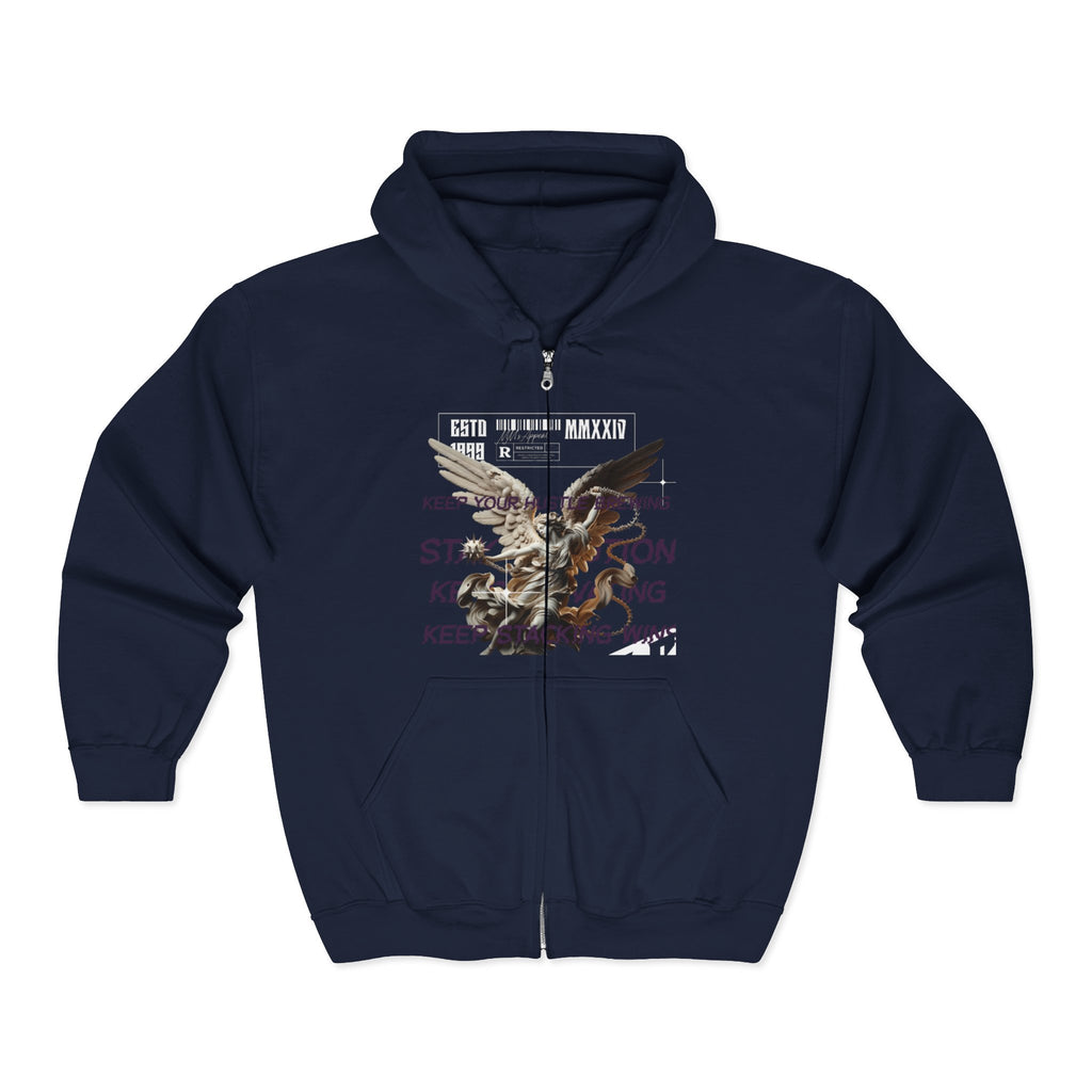 Bold Graphic Unisex Zip Hoodie - Streetwear, Casual Outfit, Gifts for Him/Her, Everyday Comfort, Unique Design