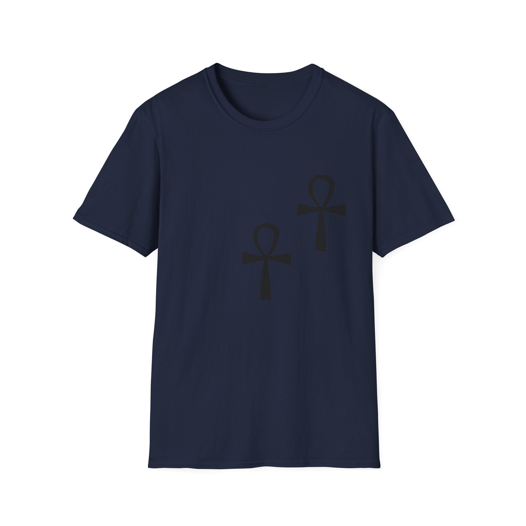 Ankh Symbol Unisex Softstyle T-Shirt, Bohemian Style Tee, Egyptian Themed Apparel, Gift for Spiritual Seekers, Everyday Wear