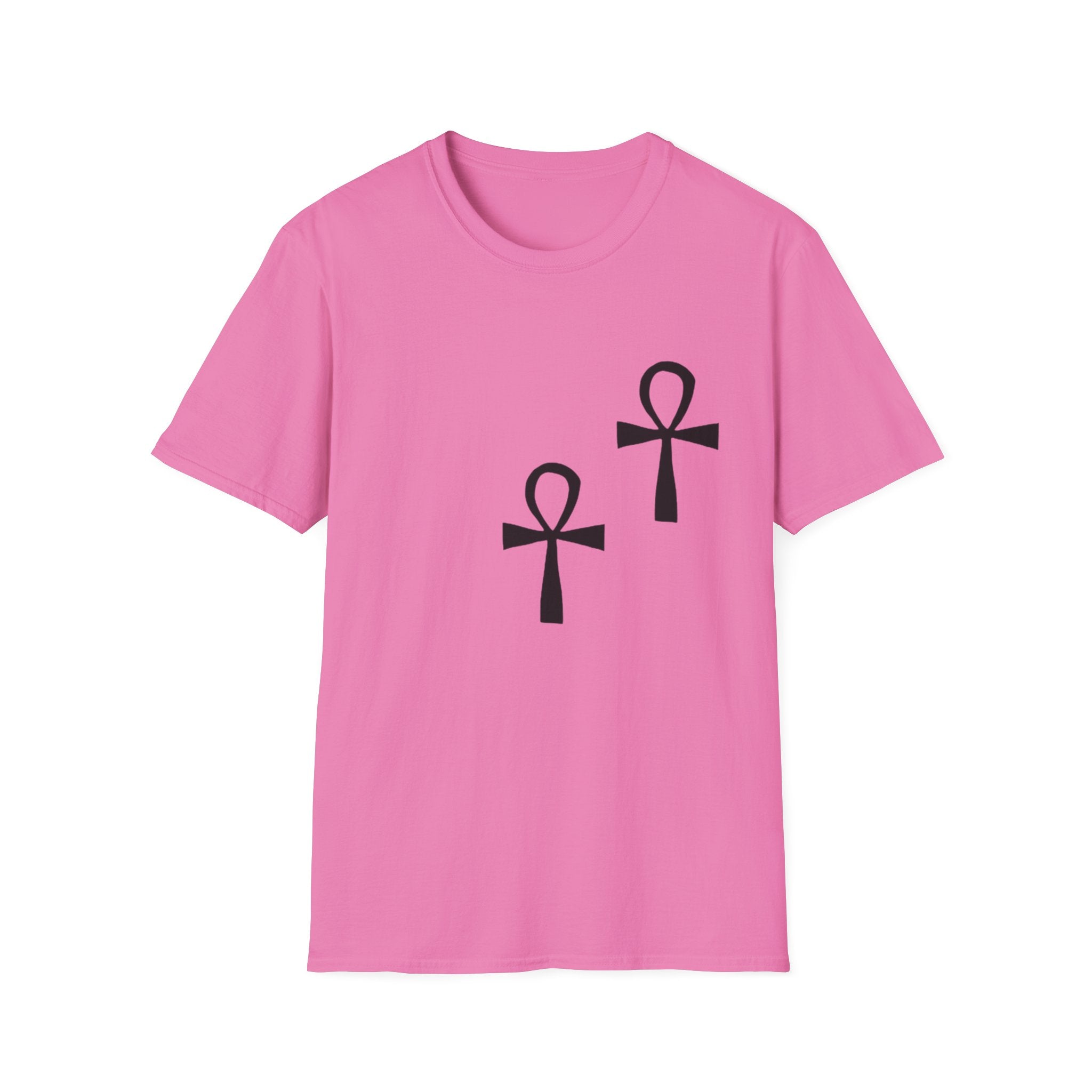 Ankh Symbol Unisex Softstyle T-Shirt, Bohemian Style Tee, Egyptian Themed Apparel, Gift for Spiritual Seekers, Everyday Wear