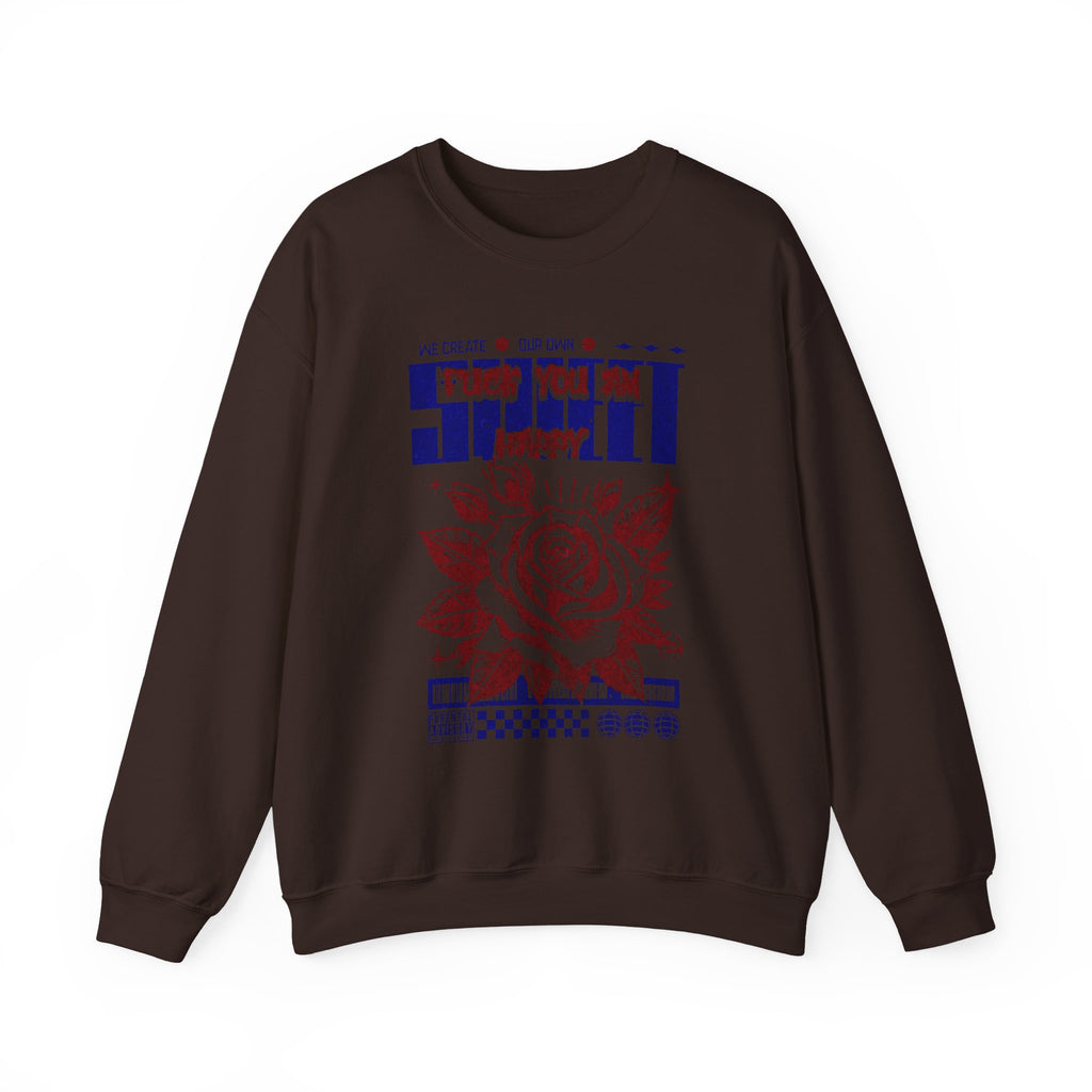 Happy Floral Crewneck Sweatshirt, Unisex Sweatshirt, Cozy Gift, Casual Fashion, Mother’s Day, Autumn Wear, Year-Round Comfort