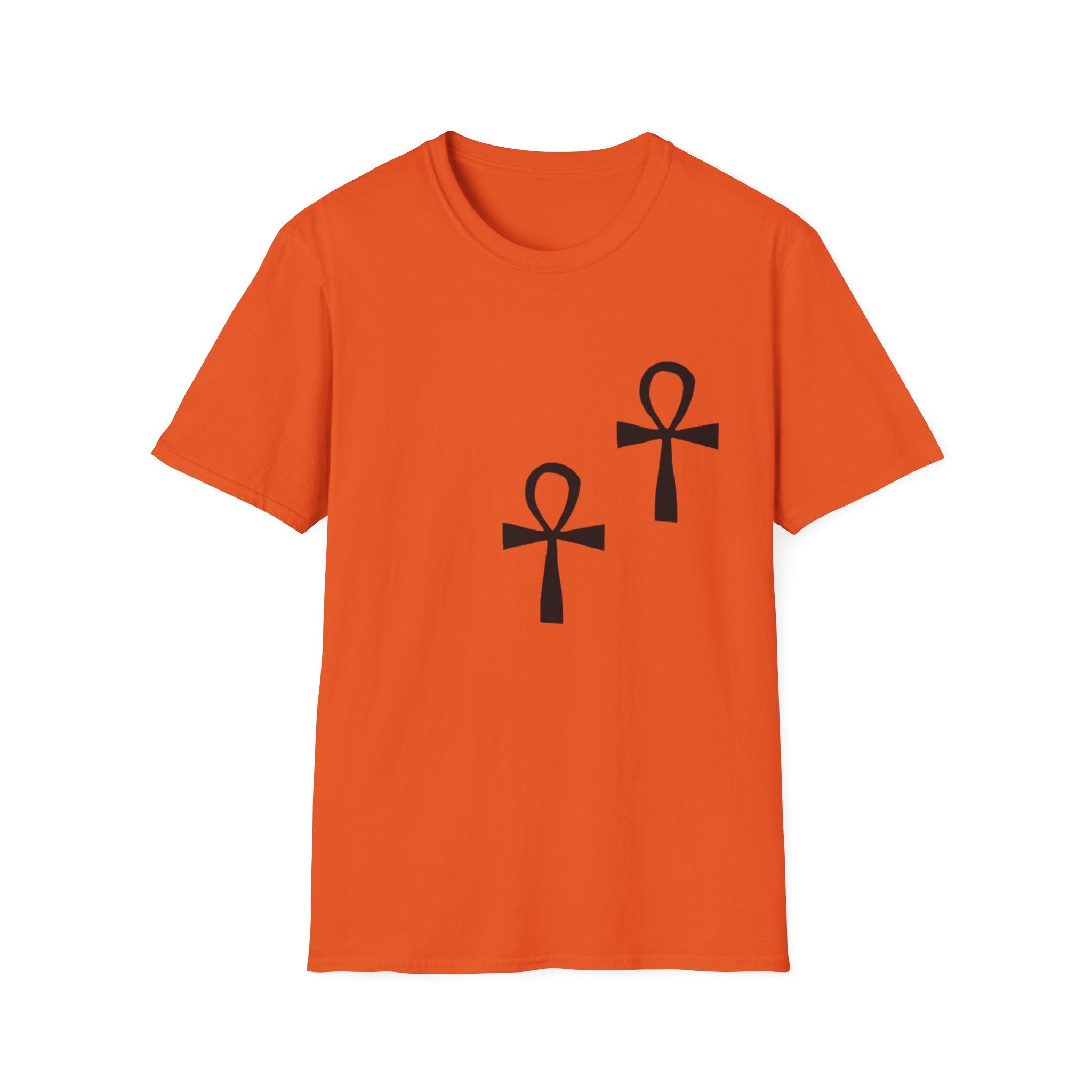 Ankh Symbol Unisex Softstyle T-Shirt, Bohemian Style Tee, Egyptian Themed Apparel, Gift for Spiritual Seekers, Everyday Wear