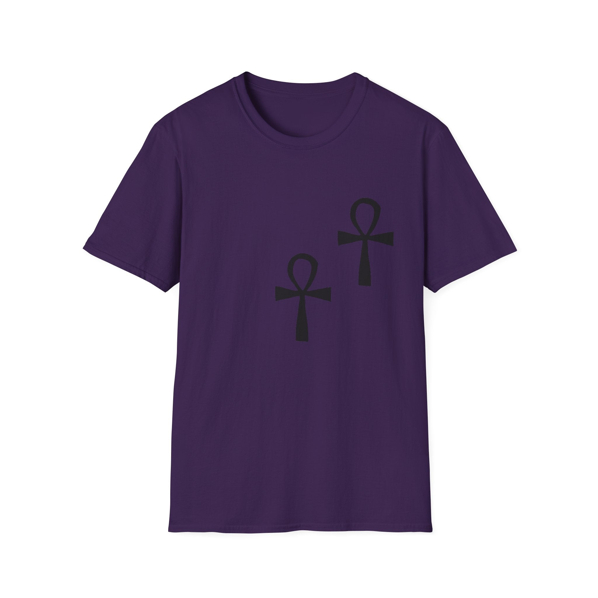 Ankh Symbol Unisex Softstyle T-Shirt, Bohemian Style Tee, Egyptian Themed Apparel, Gift for Spiritual Seekers, Everyday Wear