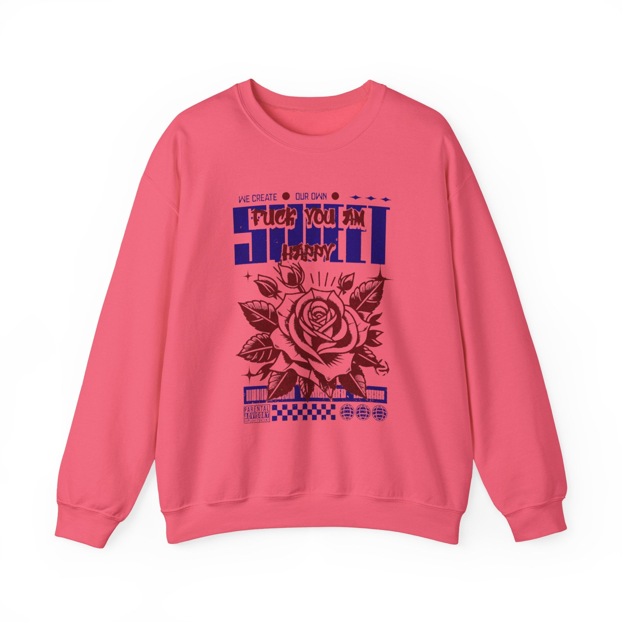 Happy Floral Crewneck Sweatshirt, Unisex Sweatshirt, Cozy Gift, Casual Fashion, Mother’s Day, Autumn Wear, Year-Round Comfort
