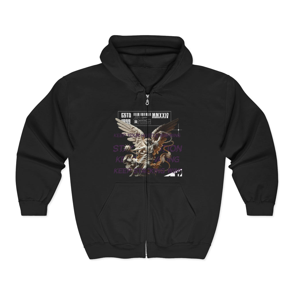 Bold Graphic Unisex Zip Hoodie - Streetwear, Casual Outfit, Gifts for Him/Her, Everyday Comfort, Unique Design