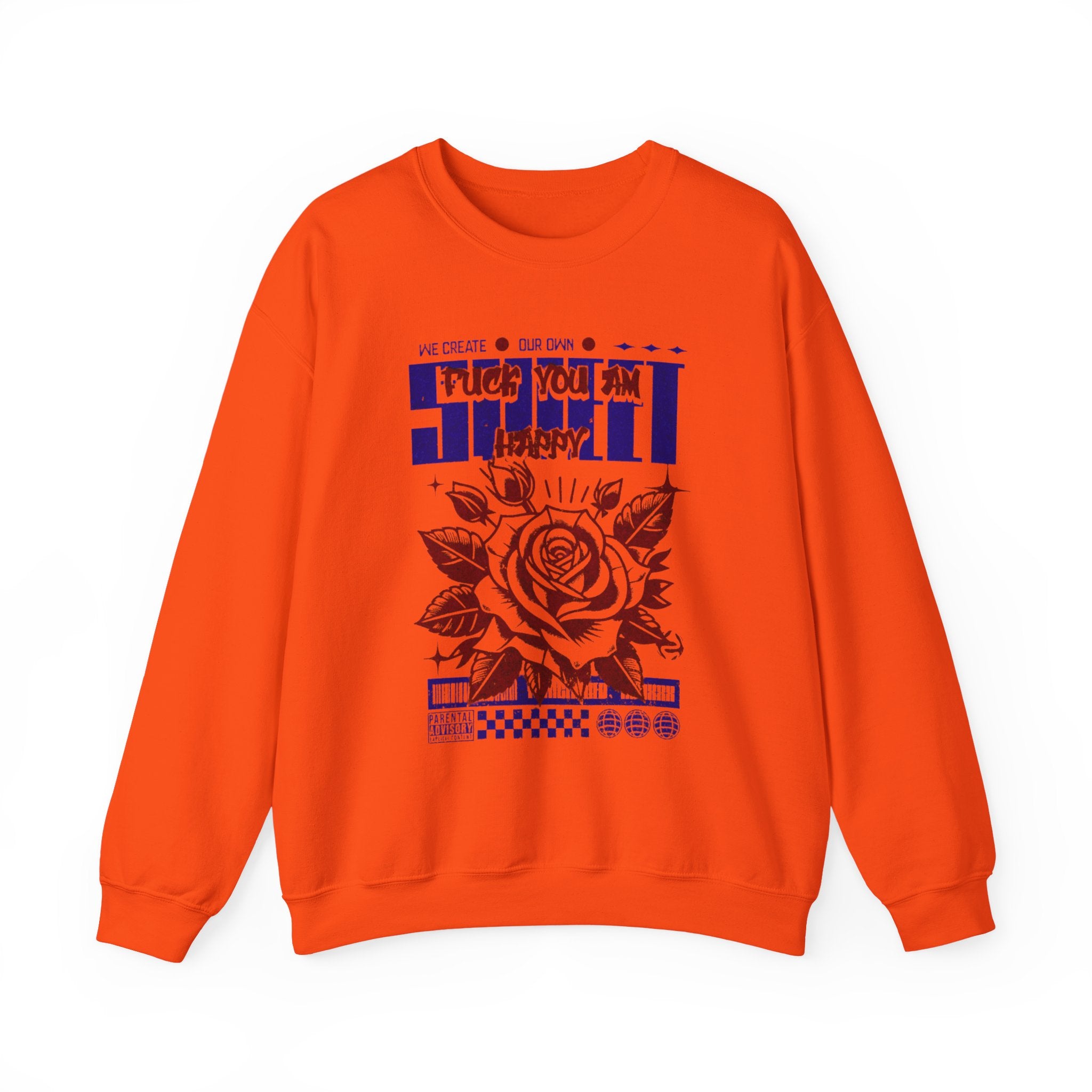 Happy Floral Crewneck Sweatshirt, Unisex Sweatshirt, Cozy Gift, Casual Fashion, Mother’s Day, Autumn Wear, Year-Round Comfort