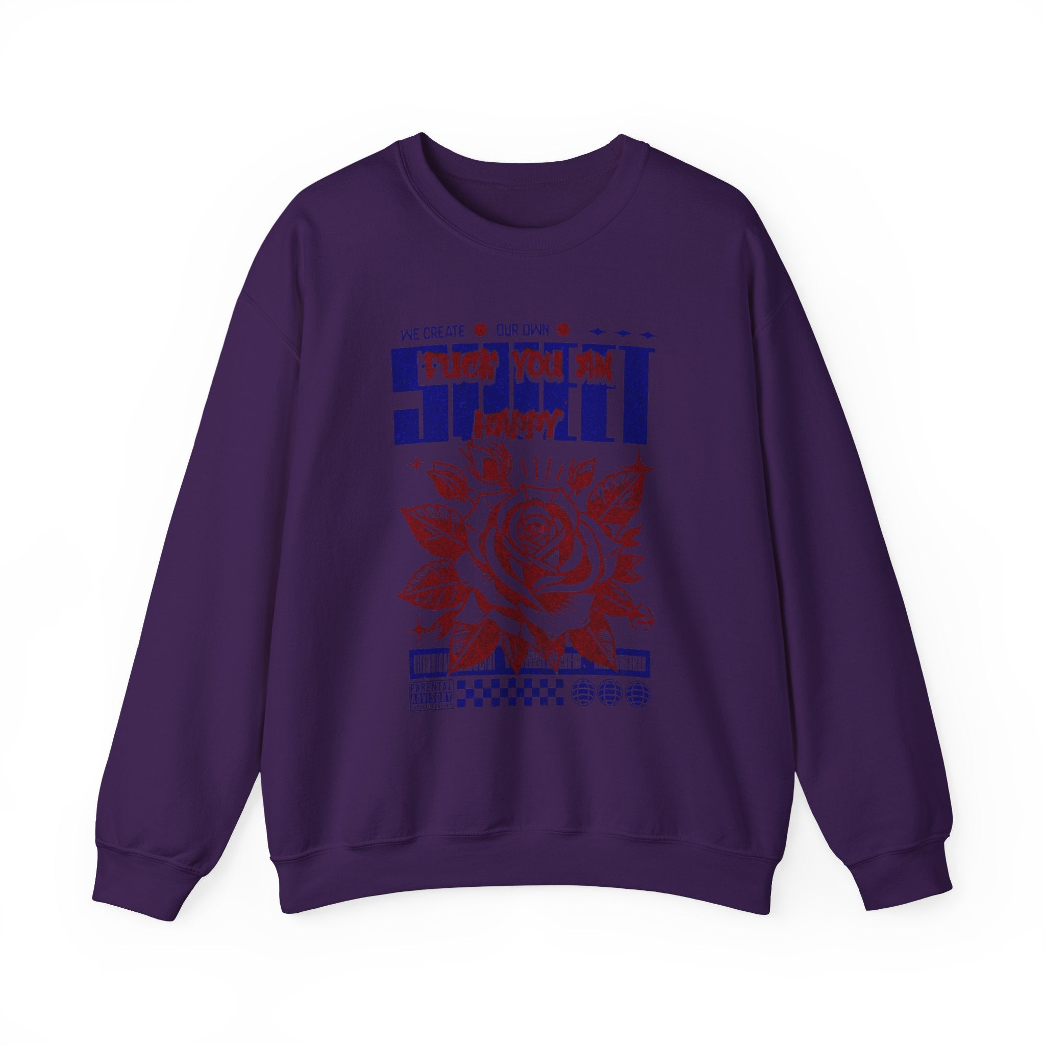 Happy Floral Crewneck Sweatshirt, Unisex Sweatshirt, Cozy Gift, Casual Fashion, Mother’s Day, Autumn Wear, Year-Round Comfort