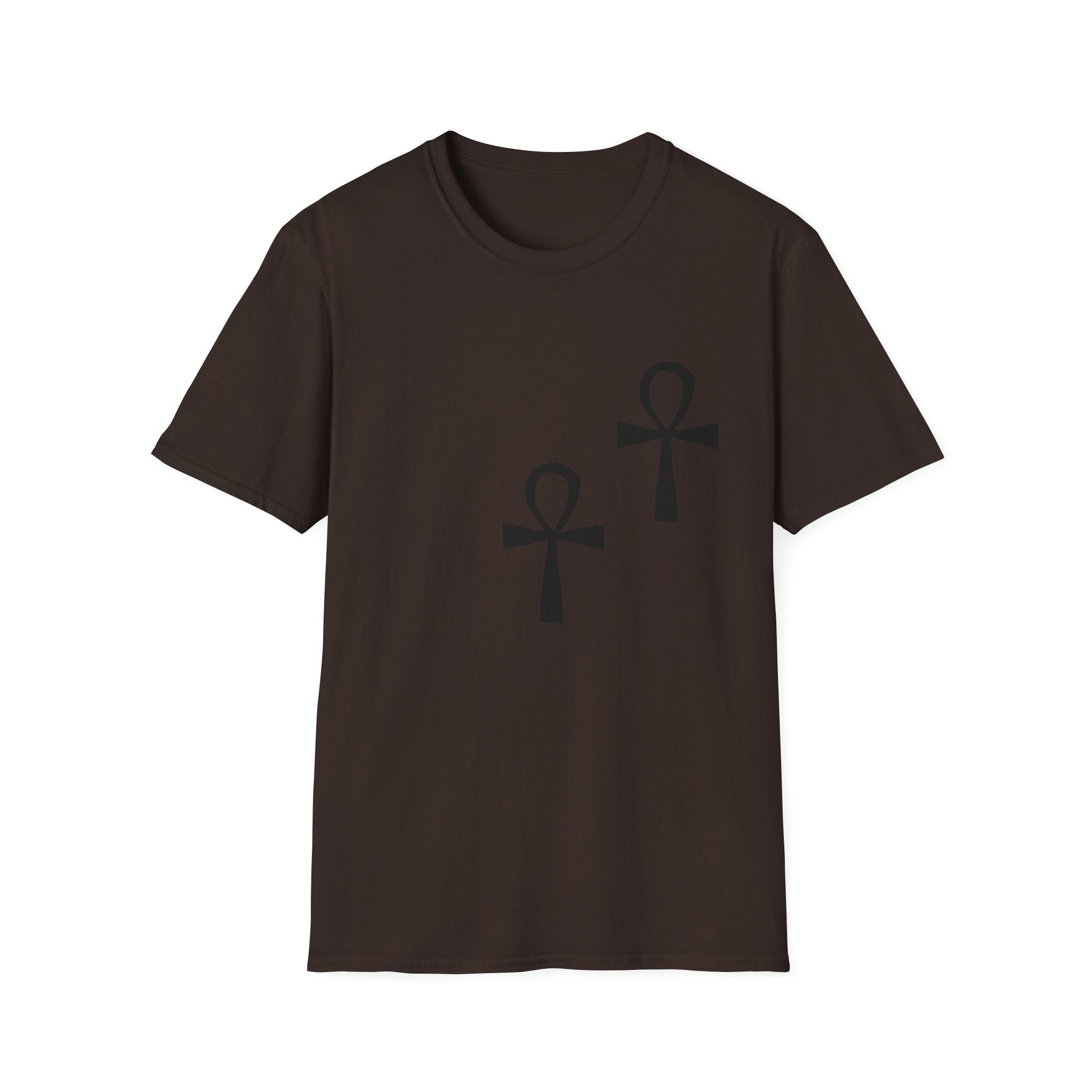 Ankh Symbol Unisex Softstyle T-Shirt, Bohemian Style Tee, Egyptian Themed Apparel, Gift for Spiritual Seekers, Everyday Wear