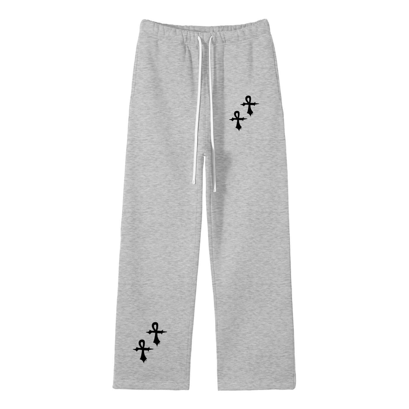 Unisex Solid Color Fleece Straight Leg Pants