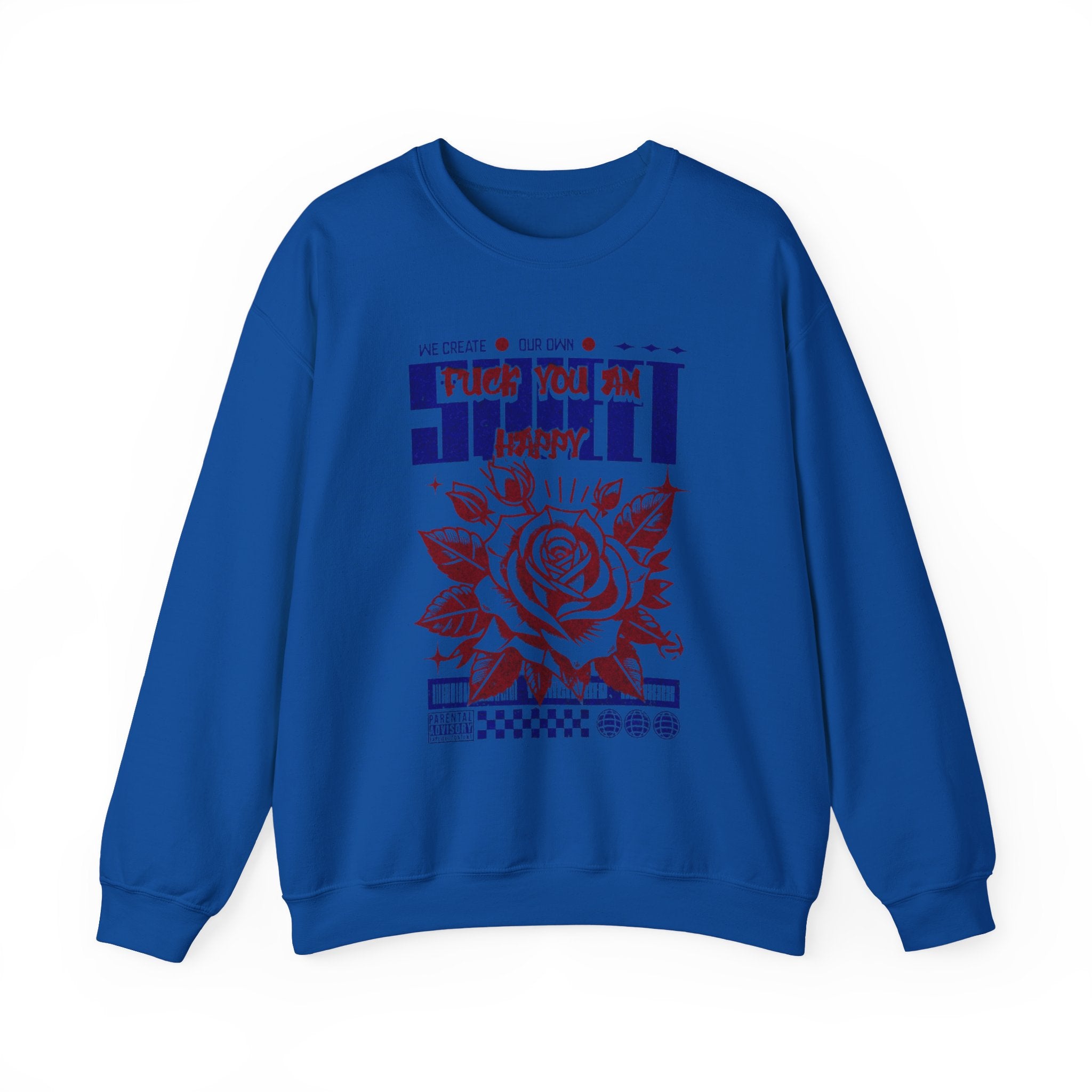Happy Floral Crewneck Sweatshirt, Unisex Sweatshirt, Cozy Gift, Casual Fashion, Mother’s Day, Autumn Wear, Year-Round Comfort