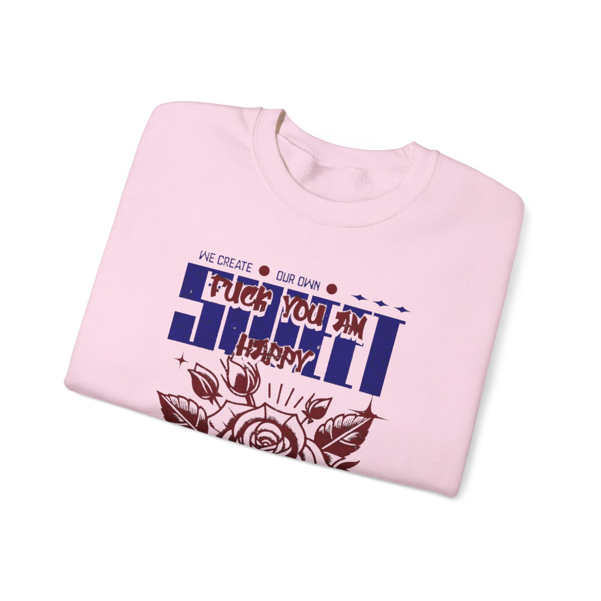 Happy Floral Crewneck Sweatshirt, Unisex Sweatshirt, Cozy Gift, Casual Fashion, Mother’s Day, Autumn Wear, Year-Round Comfort