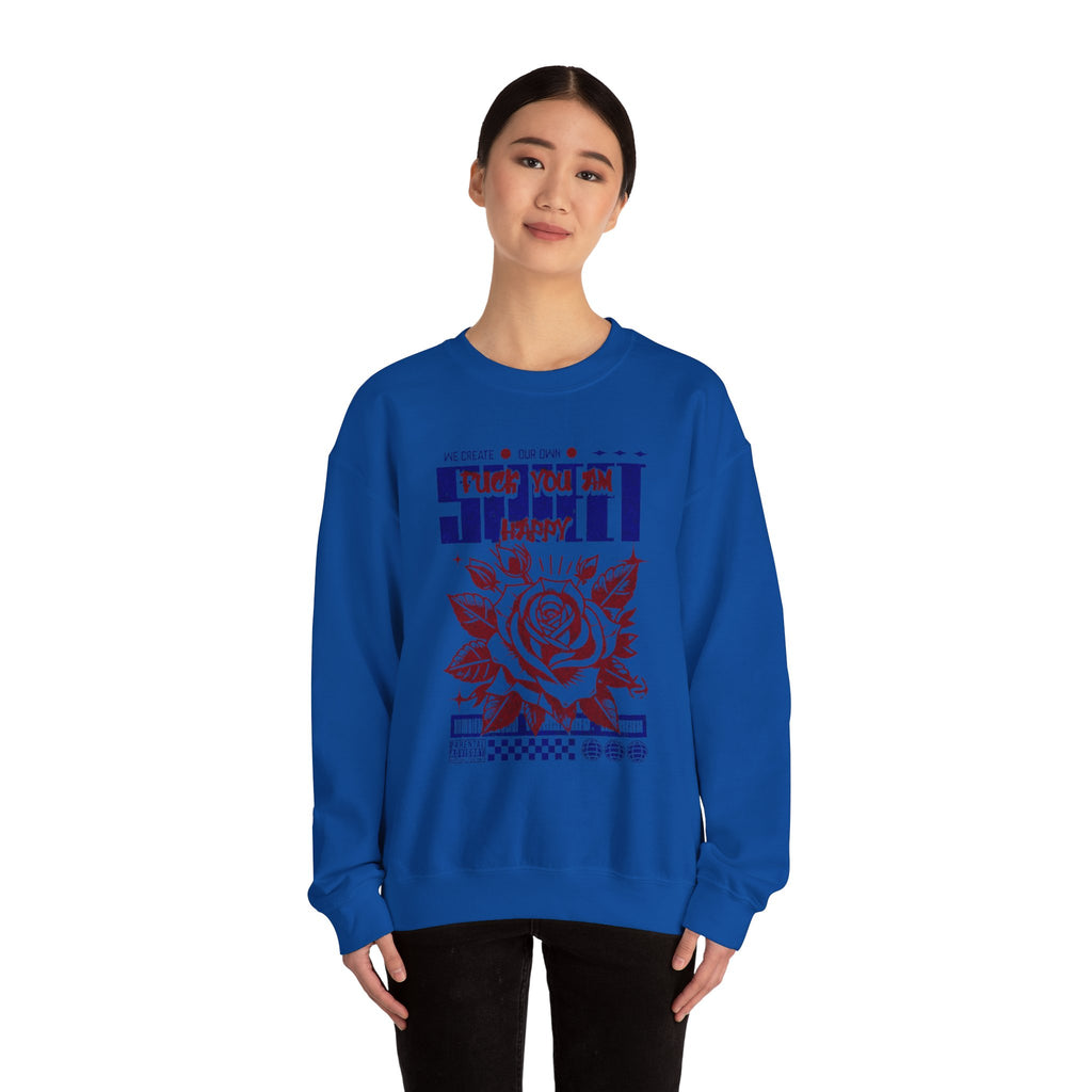 Happy Floral Crewneck Sweatshirt, Unisex Sweatshirt, Cozy Gift, Casual Fashion, Mother’s Day, Autumn Wear, Year-Round Comfort