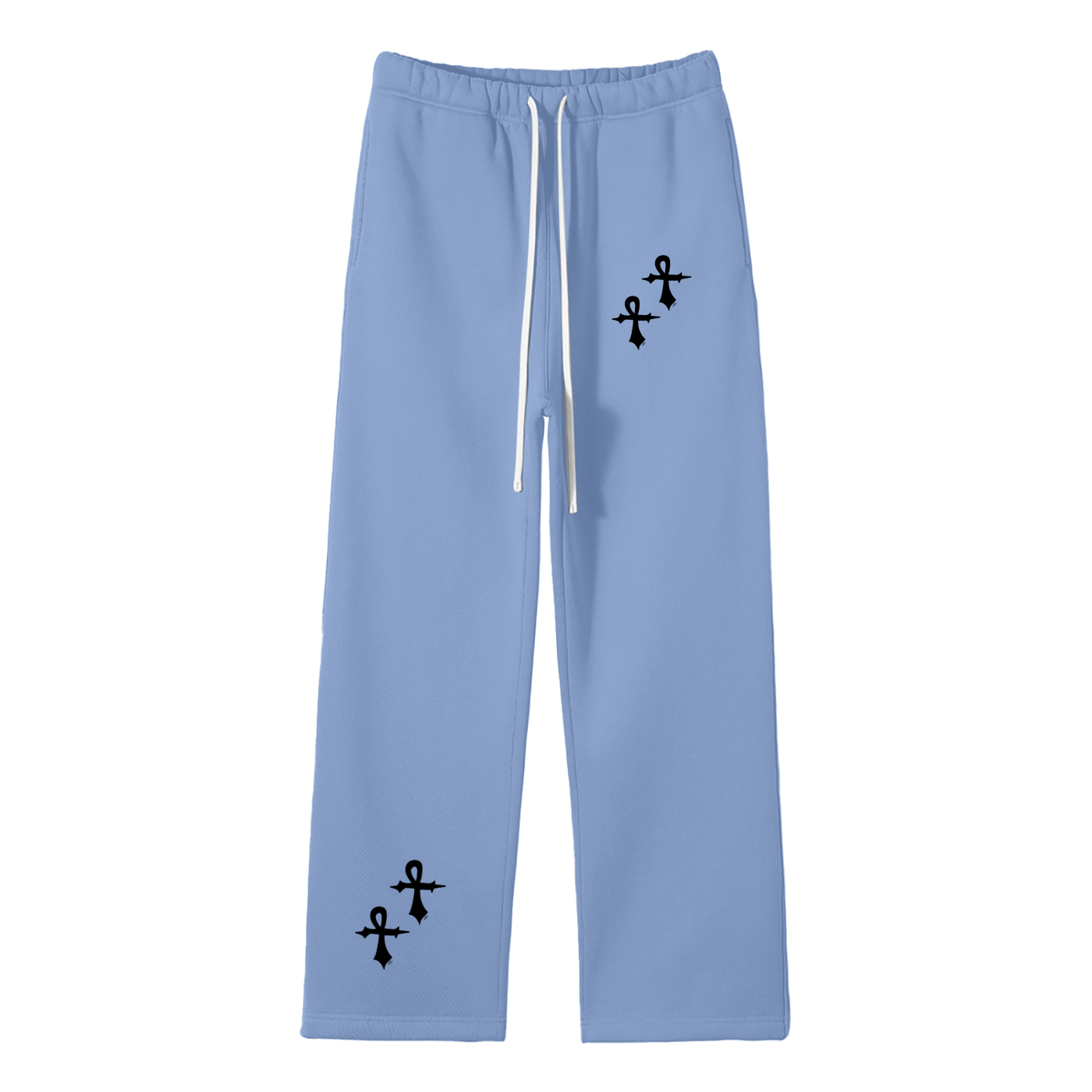 Unisex Solid Color Fleece Straight Leg Pants