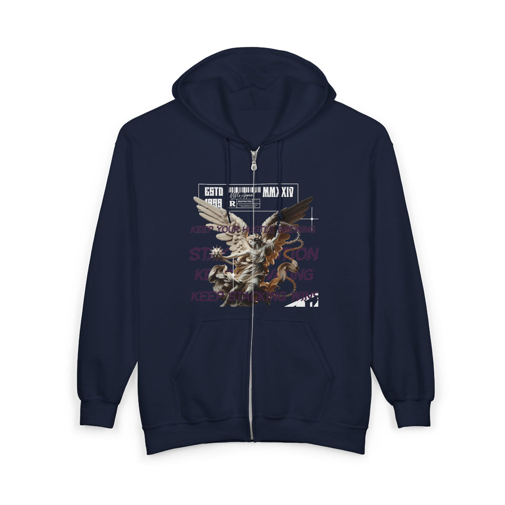 Bold Graphic Unisex Zip Hoodie - Streetwear, Casual Outfit, Gifts for Him/Her, Everyday Comfort, Unique Design