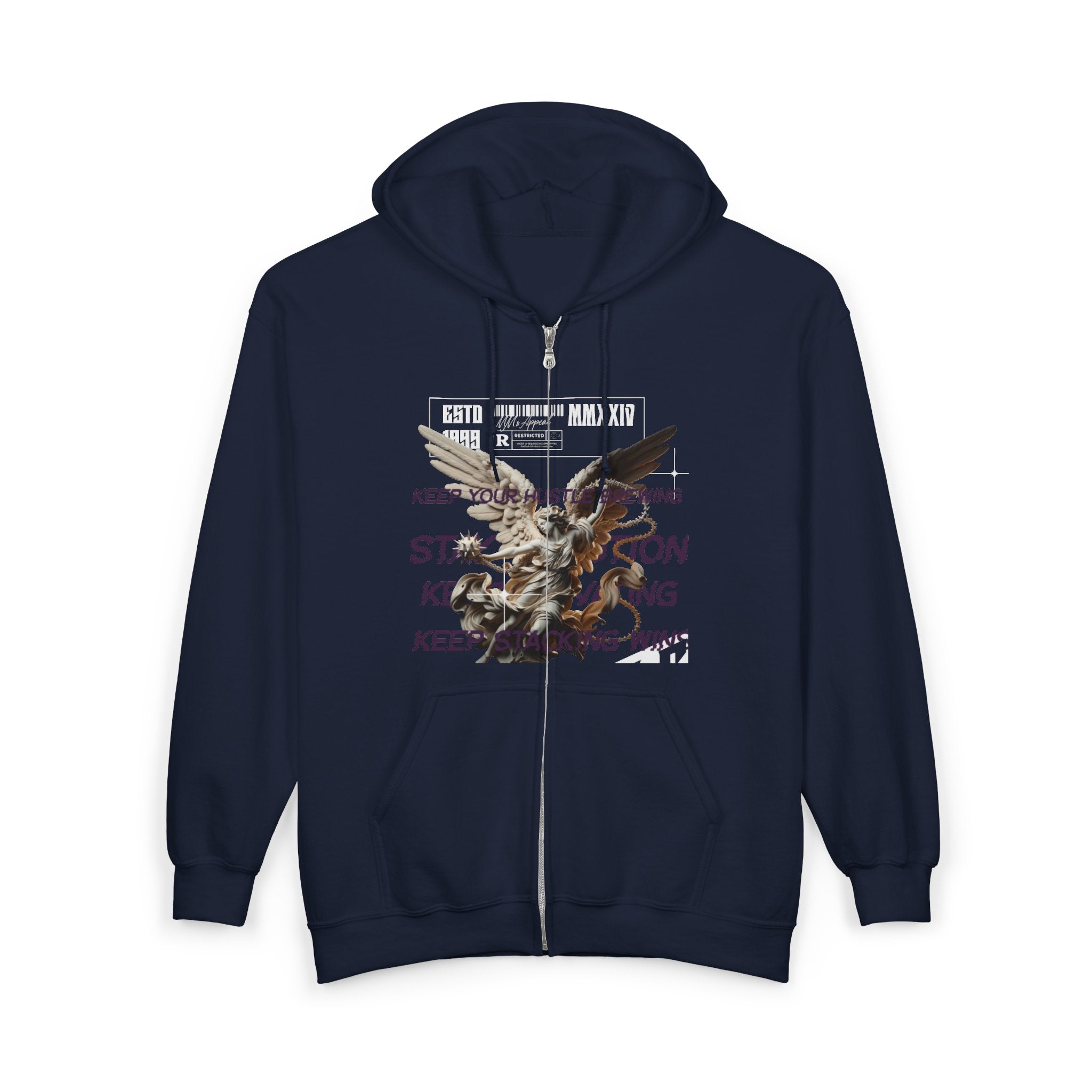 Bold Graphic Unisex Zip Hoodie - Streetwear, Casual Outfit, Gifts for Him/Her, Everyday Comfort, Unique Design