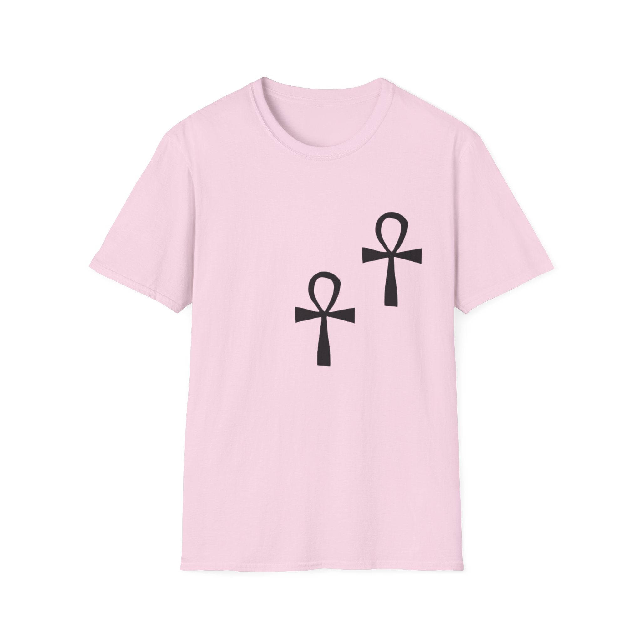 Ankh Symbol Unisex Softstyle T-Shirt, Bohemian Style Tee, Egyptian Themed Apparel, Gift for Spiritual Seekers, Everyday Wear