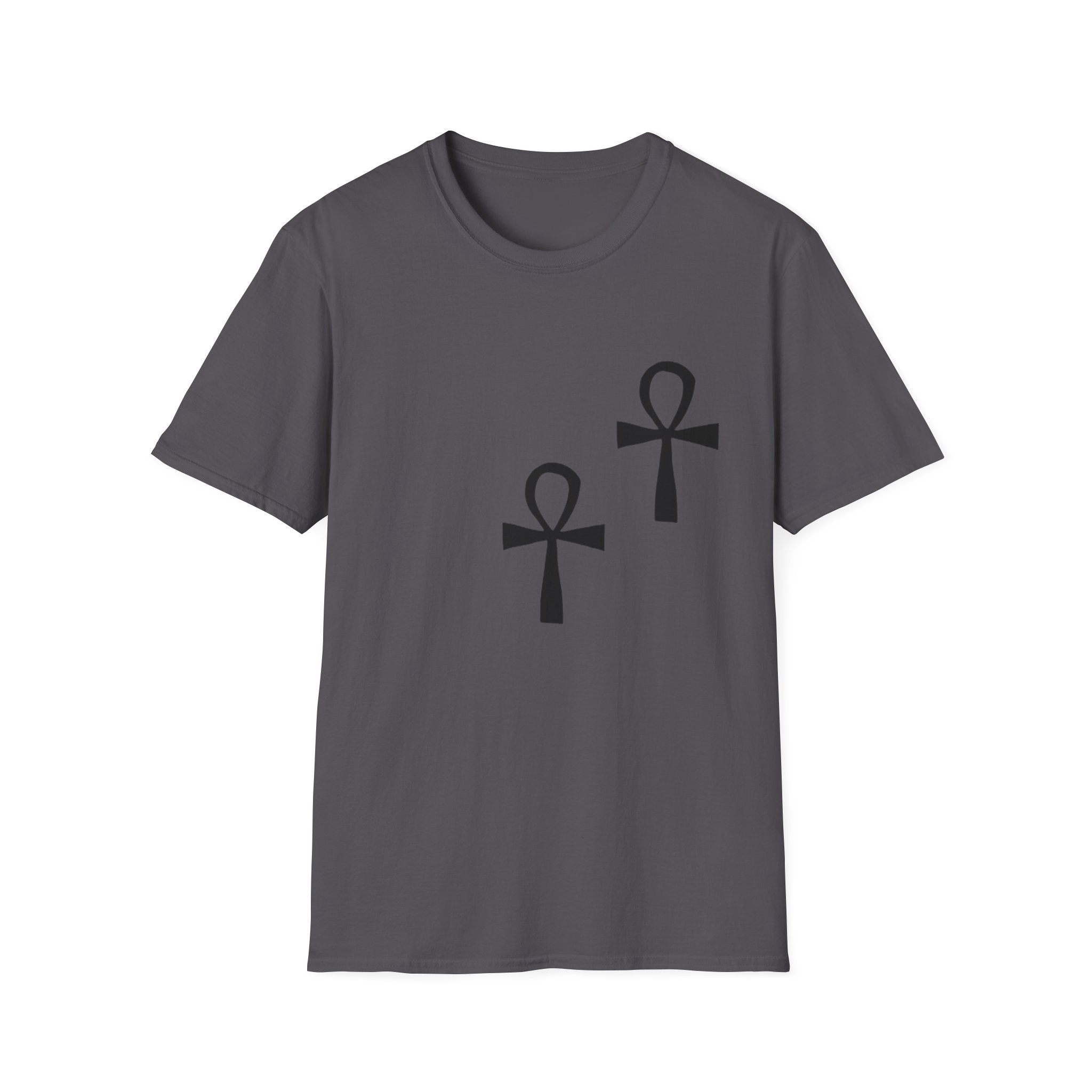 Ankh Symbol Unisex Softstyle T-Shirt, Bohemian Style Tee, Egyptian Themed Apparel, Gift for Spiritual Seekers, Everyday Wear