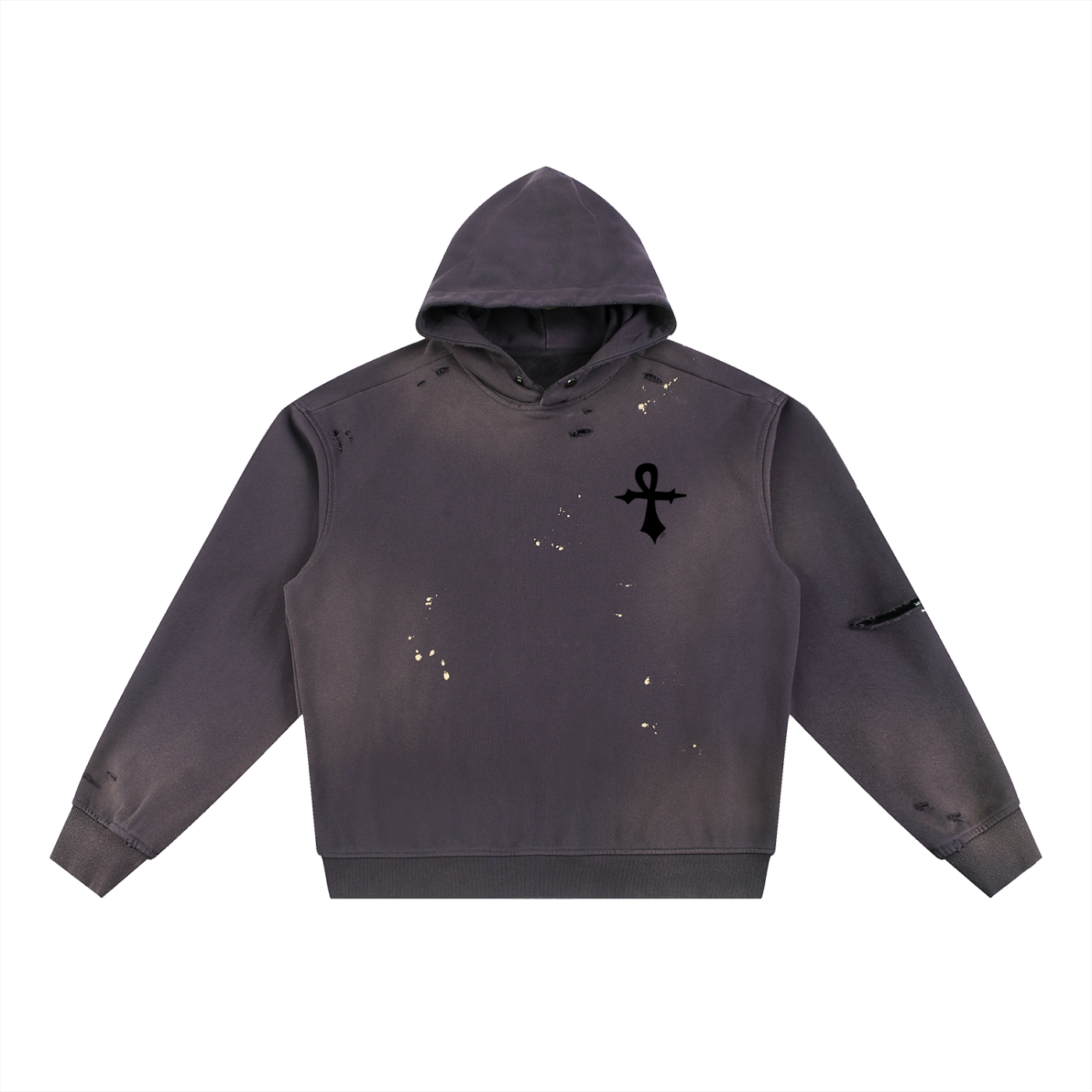 Sun Fade Frayed Fleece Hoodie