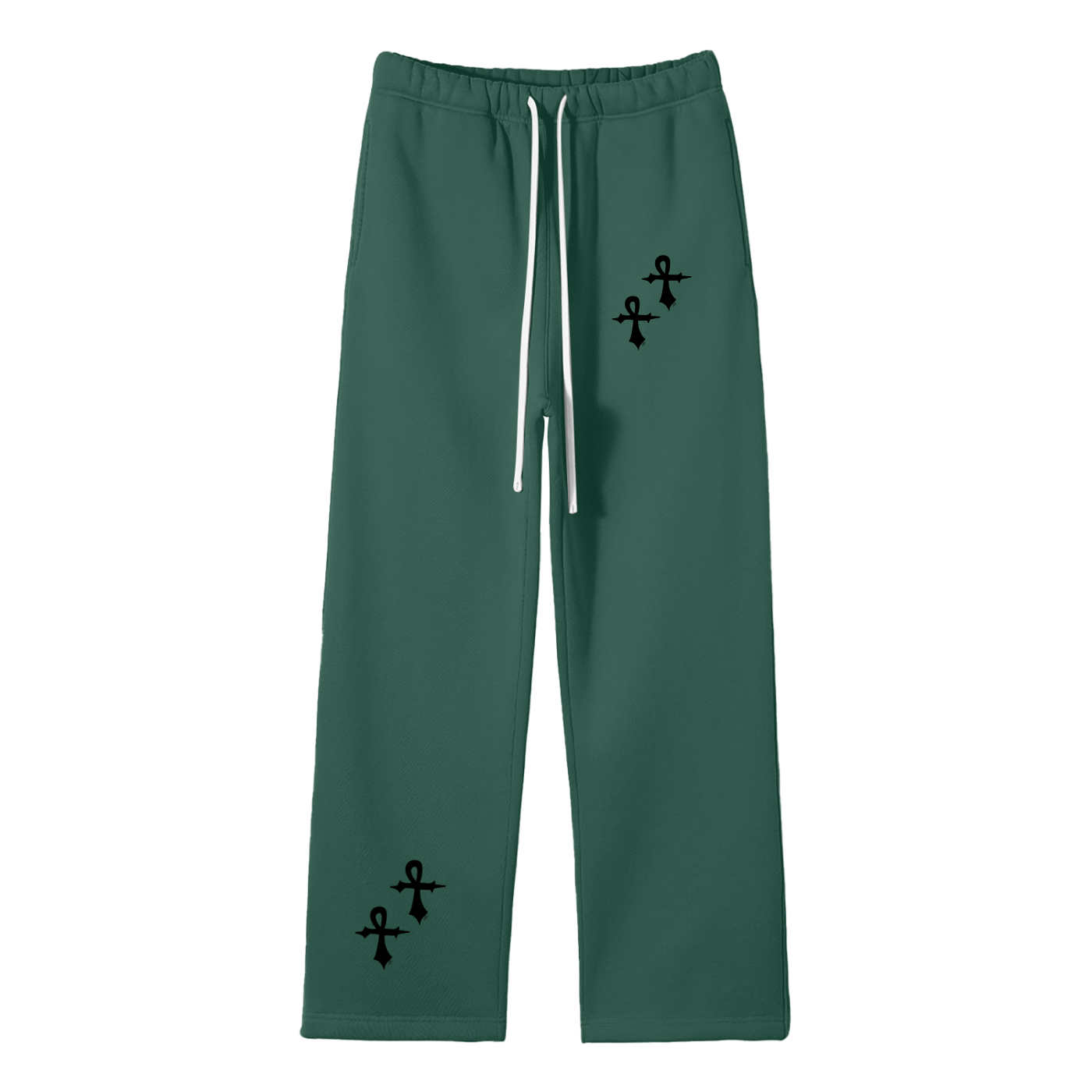 Unisex Solid Color Fleece Straight Leg Pants