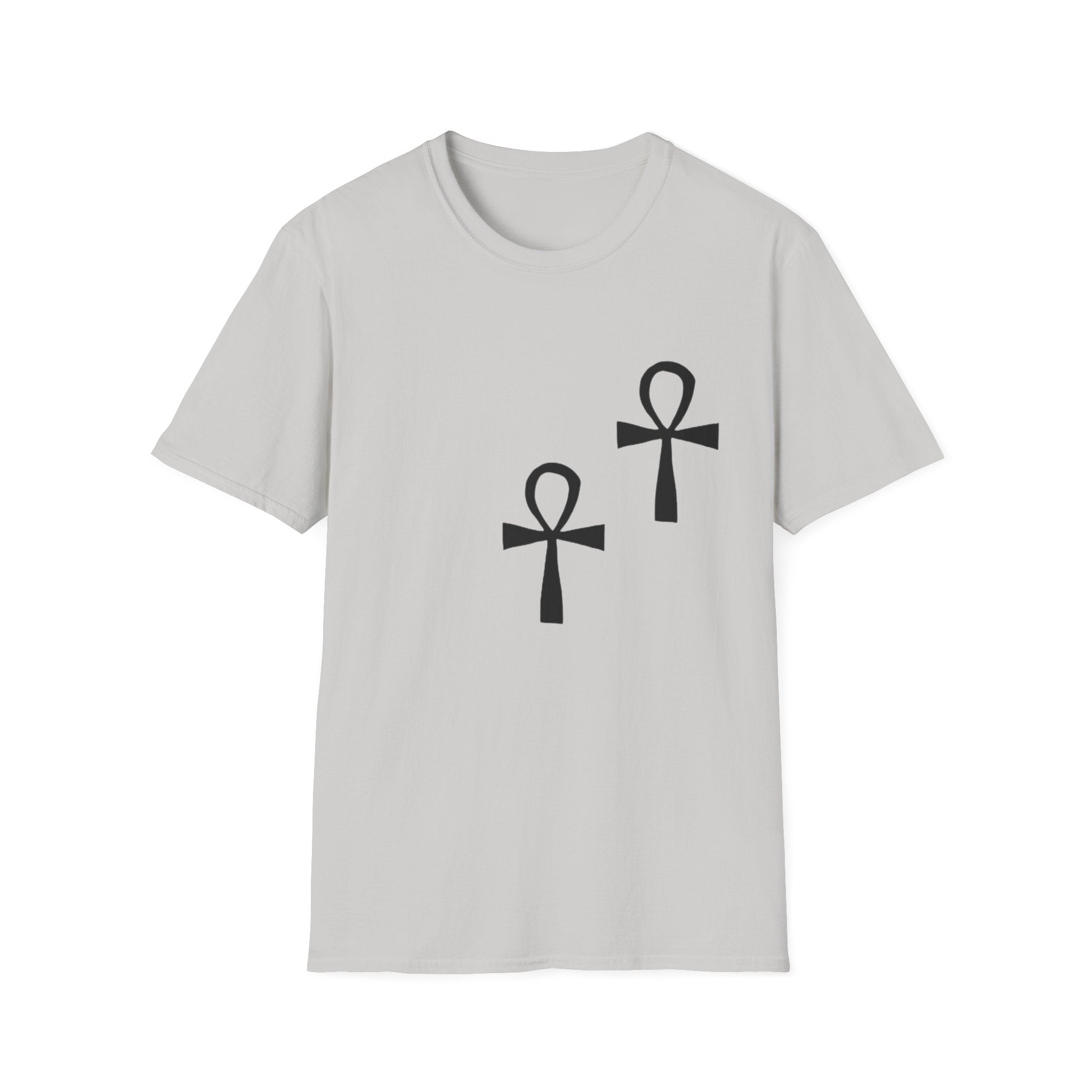 Ankh Symbol Unisex Softstyle T-Shirt, Bohemian Style Tee, Egyptian Themed Apparel, Gift for Spiritual Seekers, Everyday Wear