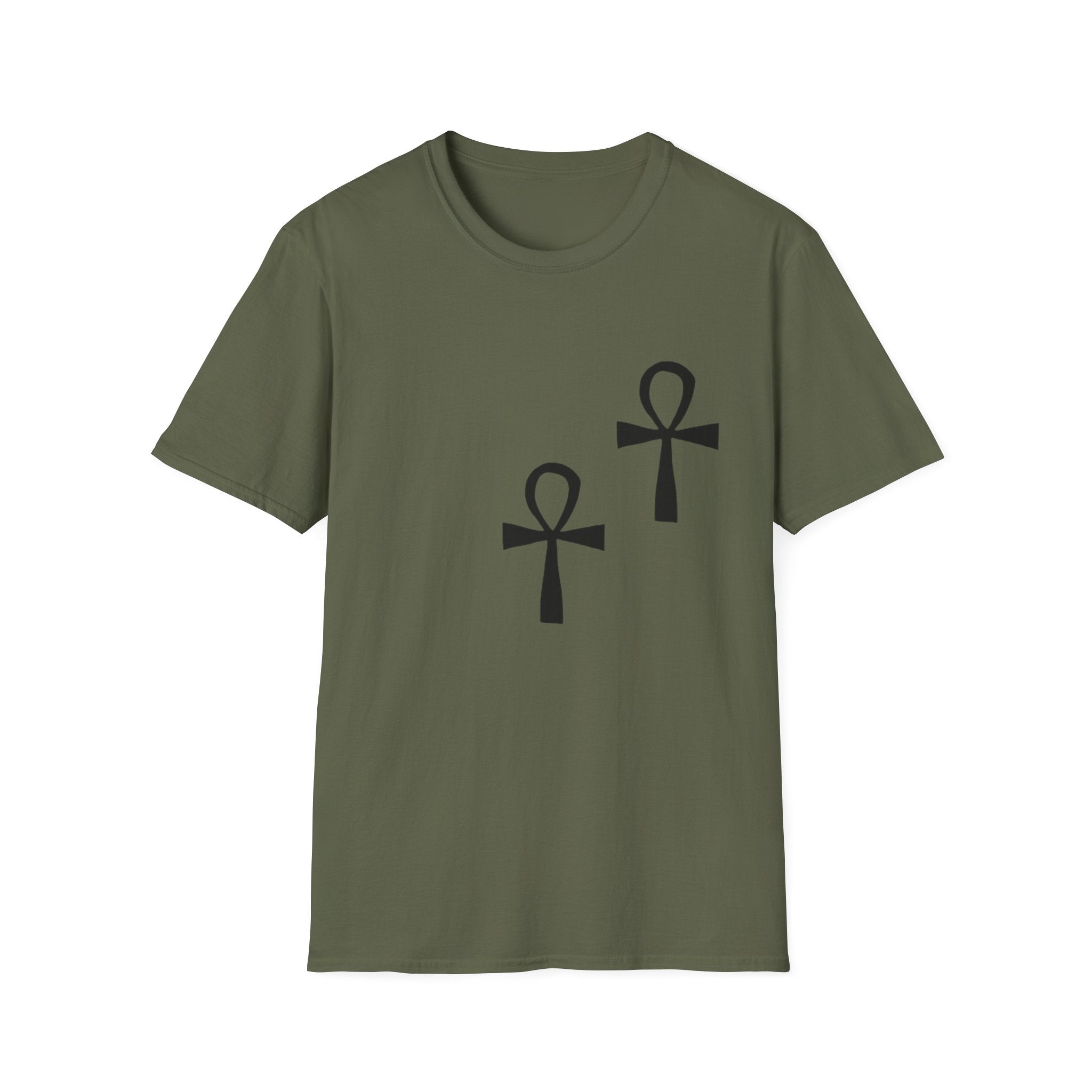 Ankh Symbol Unisex Softstyle T-Shirt, Bohemian Style Tee, Egyptian Themed Apparel, Gift for Spiritual Seekers, Everyday Wear