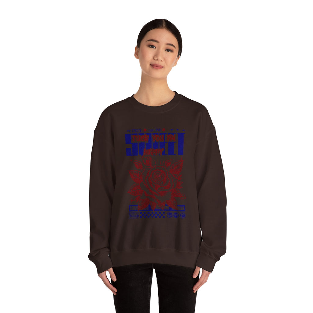 Happy Floral Crewneck Sweatshirt, Unisex Sweatshirt, Cozy Gift, Casual Fashion, Mother’s Day, Autumn Wear, Year-Round Comfort