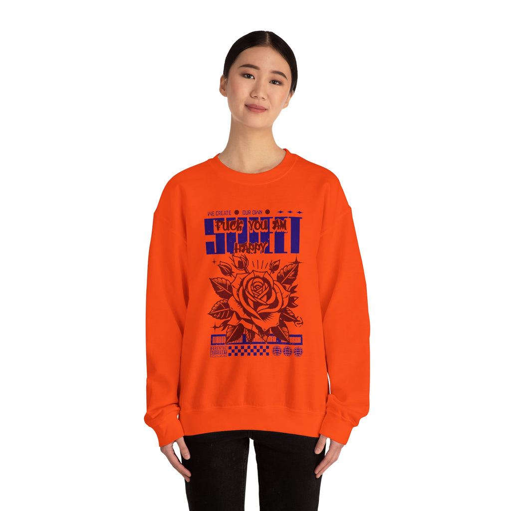 Happy Floral Crewneck Sweatshirt, Unisex Sweatshirt, Cozy Gift, Casual Fashion, Mother’s Day, Autumn Wear, Year-Round Comfort