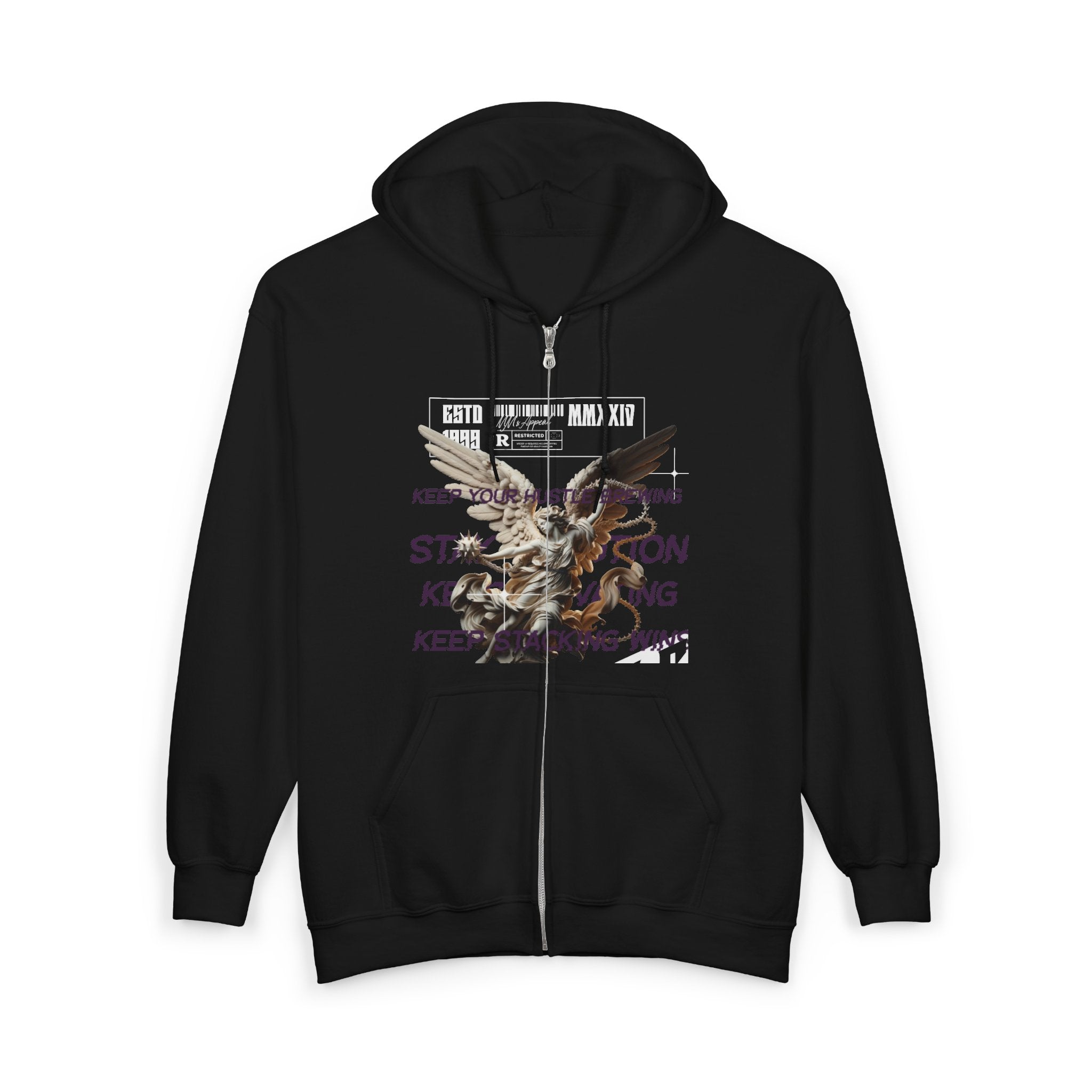 Bold Graphic Unisex Zip Hoodie - Streetwear, Casual Outfit, Gifts for Him/Her, Everyday Comfort, Unique Design