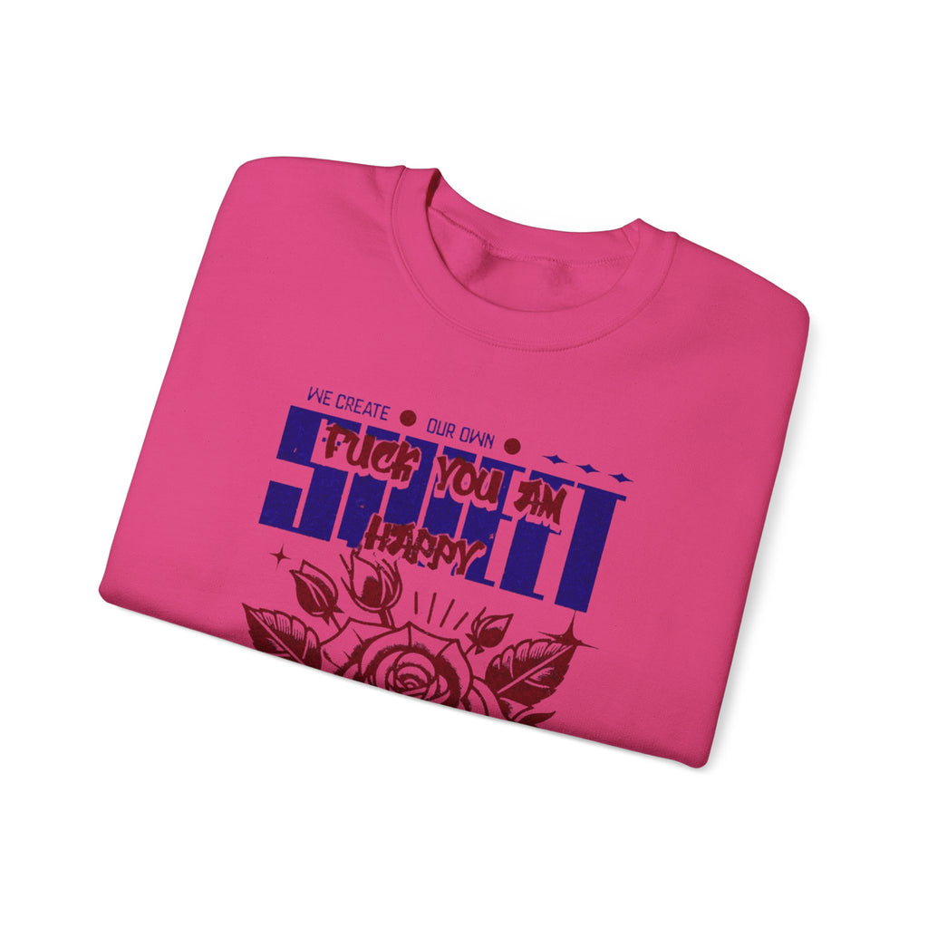 Happy Floral Crewneck Sweatshirt, Unisex Sweatshirt, Cozy Gift, Casual Fashion, Mother’s Day, Autumn Wear, Year-Round Comfort