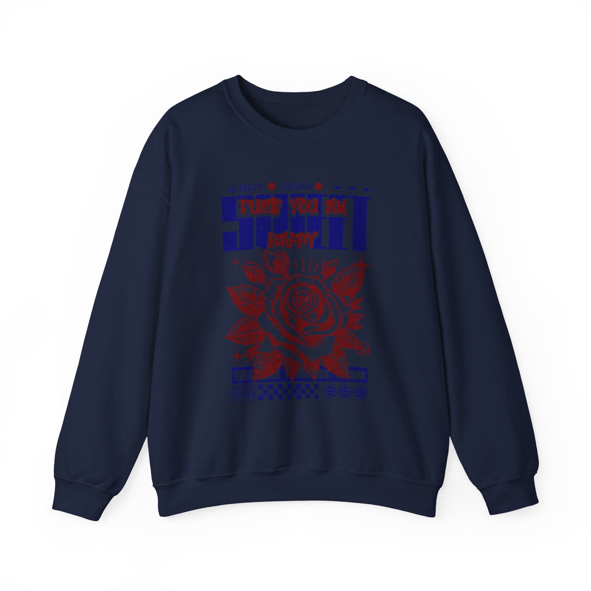 Happy Floral Crewneck Sweatshirt, Unisex Sweatshirt, Cozy Gift, Casual Fashion, Mother’s Day, Autumn Wear, Year-Round Comfort