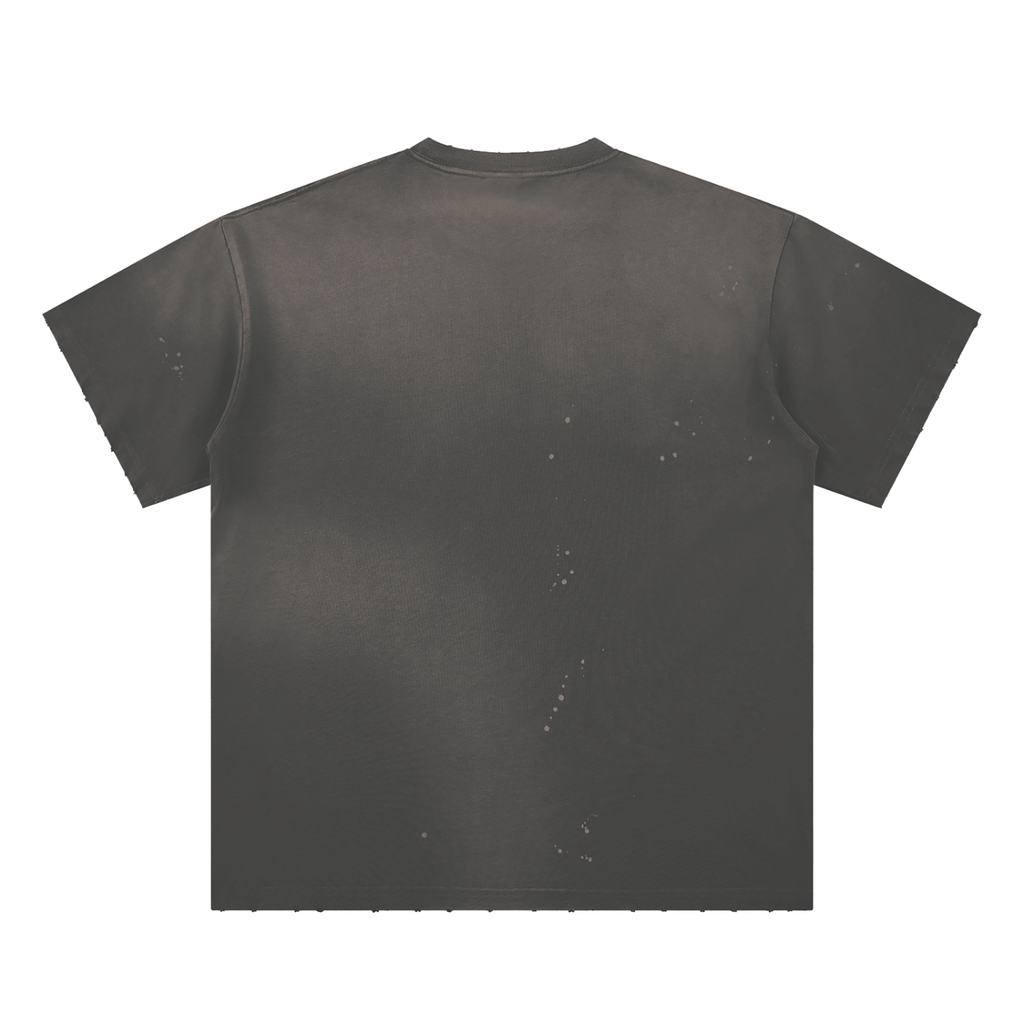 Hand-Frayed Sunfade Paint Splatter T-Shirt