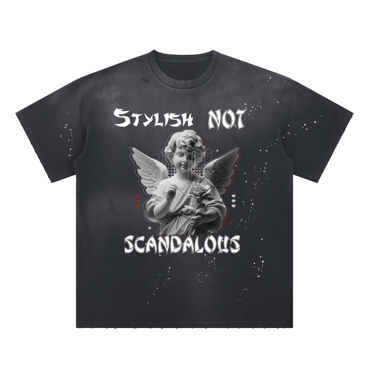 Hand-Frayed Sunfade Paint Splatter T-Shirt